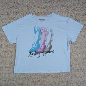 Britney Spears T-Shirt Light Blue Womens XXL Retro Pop Music Tee 2024
